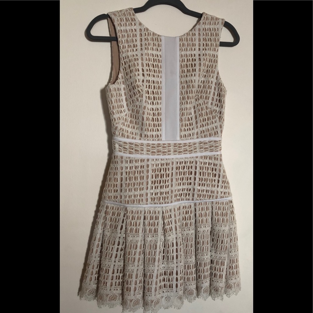 BCBGMAXAZRIA White/ Cream Lace Dress